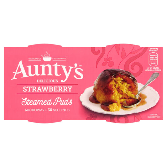 Auntys Strawberry Steamed Puddings 2X95g — image 1