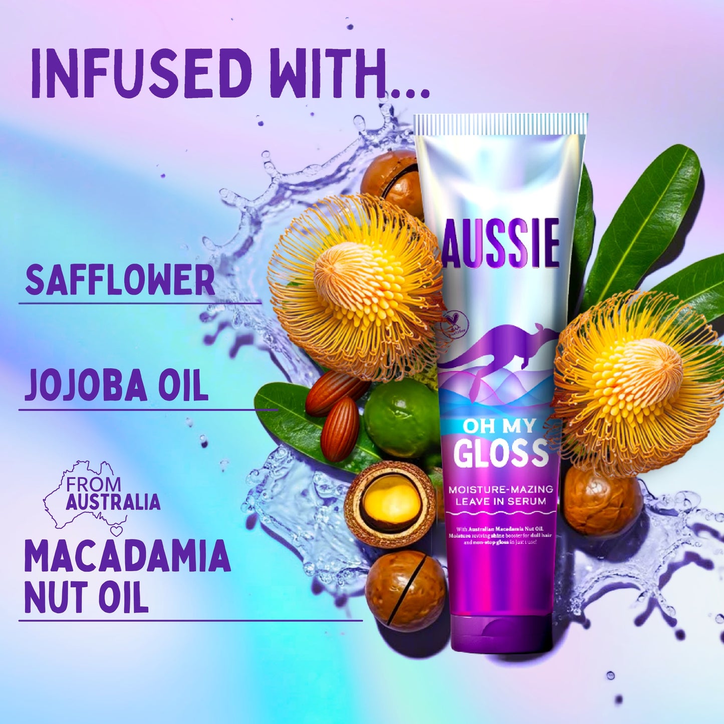 Aussie Oh My Gloss Moisture-Mazing Leave in Serum 160ml — image 4