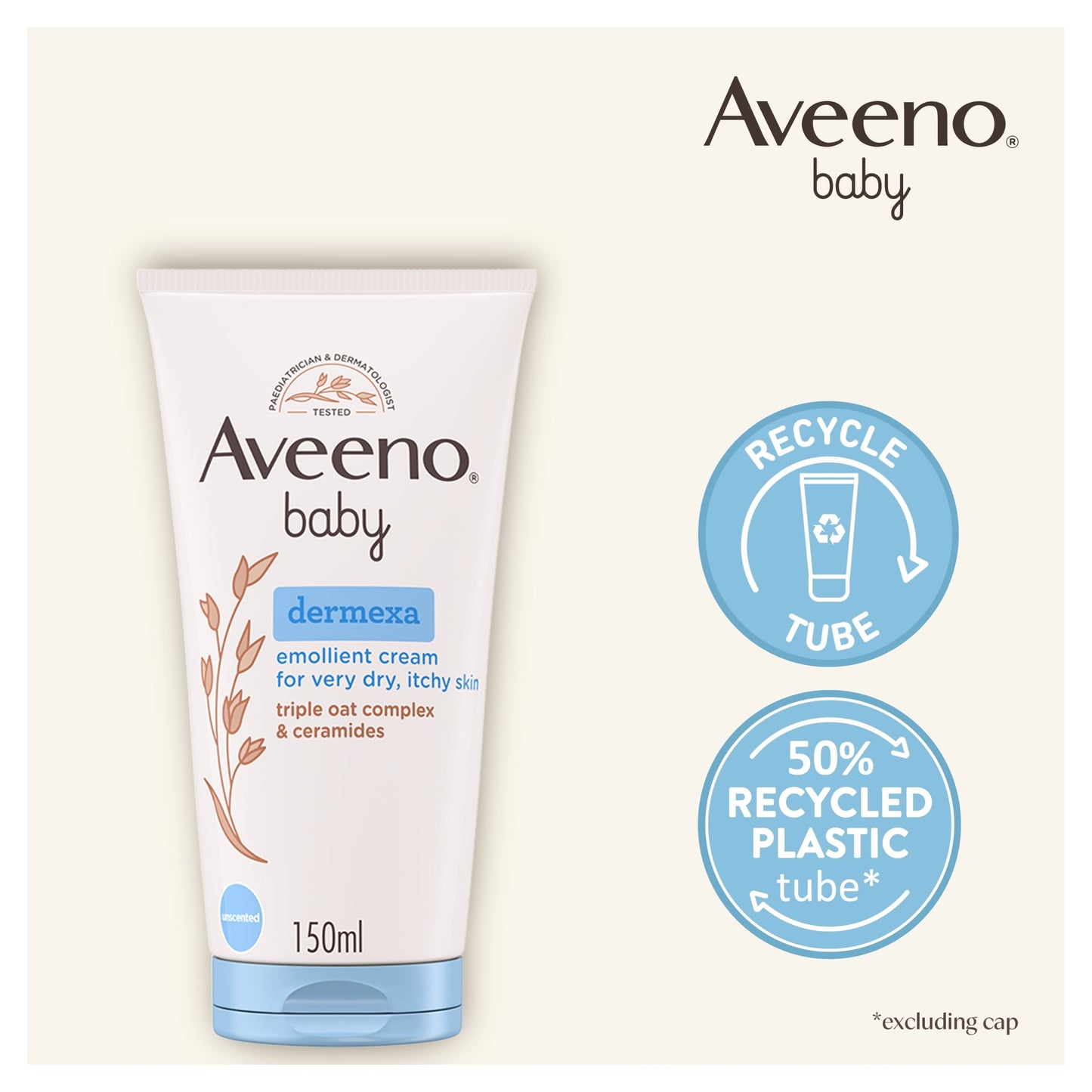 Aveeno Baby Dermexa Emollient Cream Baby Lotion Dry & Itchy Skin 150ml — image 3