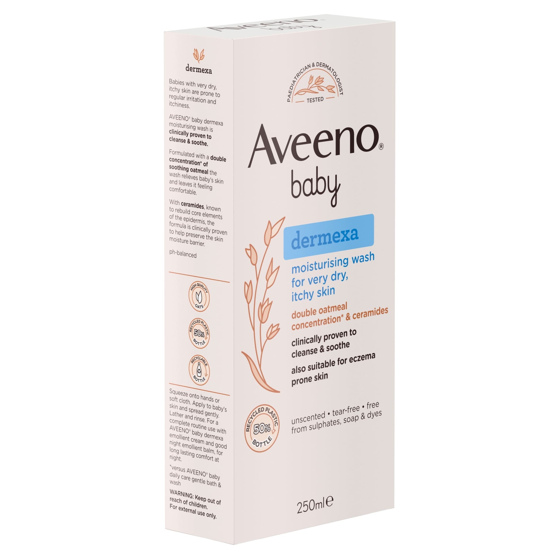 Aveeno Baby Dermexa Moisturising Wash Dry Itchy Skin 250ml — image 5