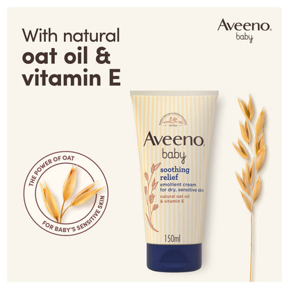 Aveeno Baby Soothing Relief Emollient Cream Baby Lotion Dry Skin 150ml — image 3