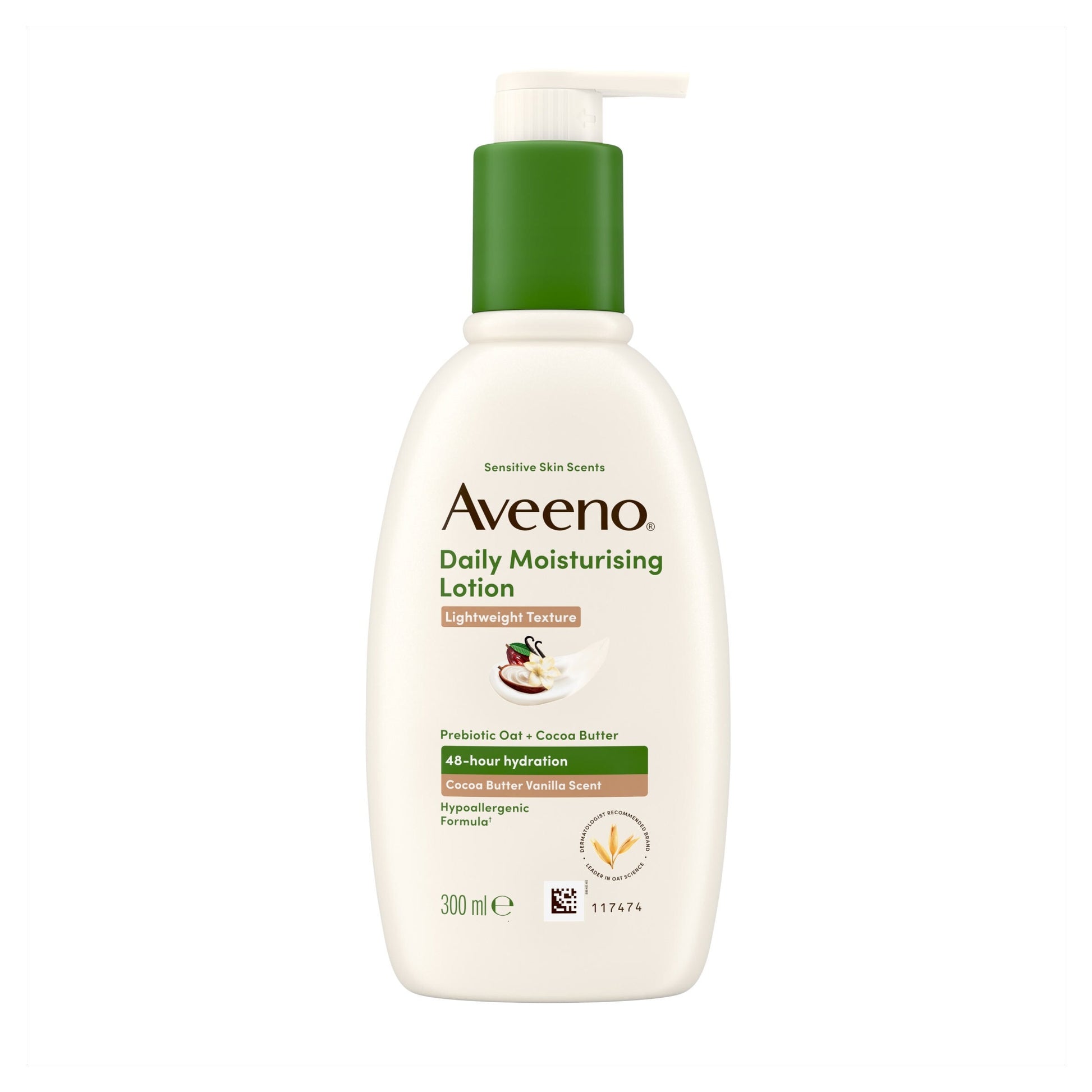 Aveeno Daily Moisturising Lotion Cocoa Butter Vanilla Scent 300ml — image 2