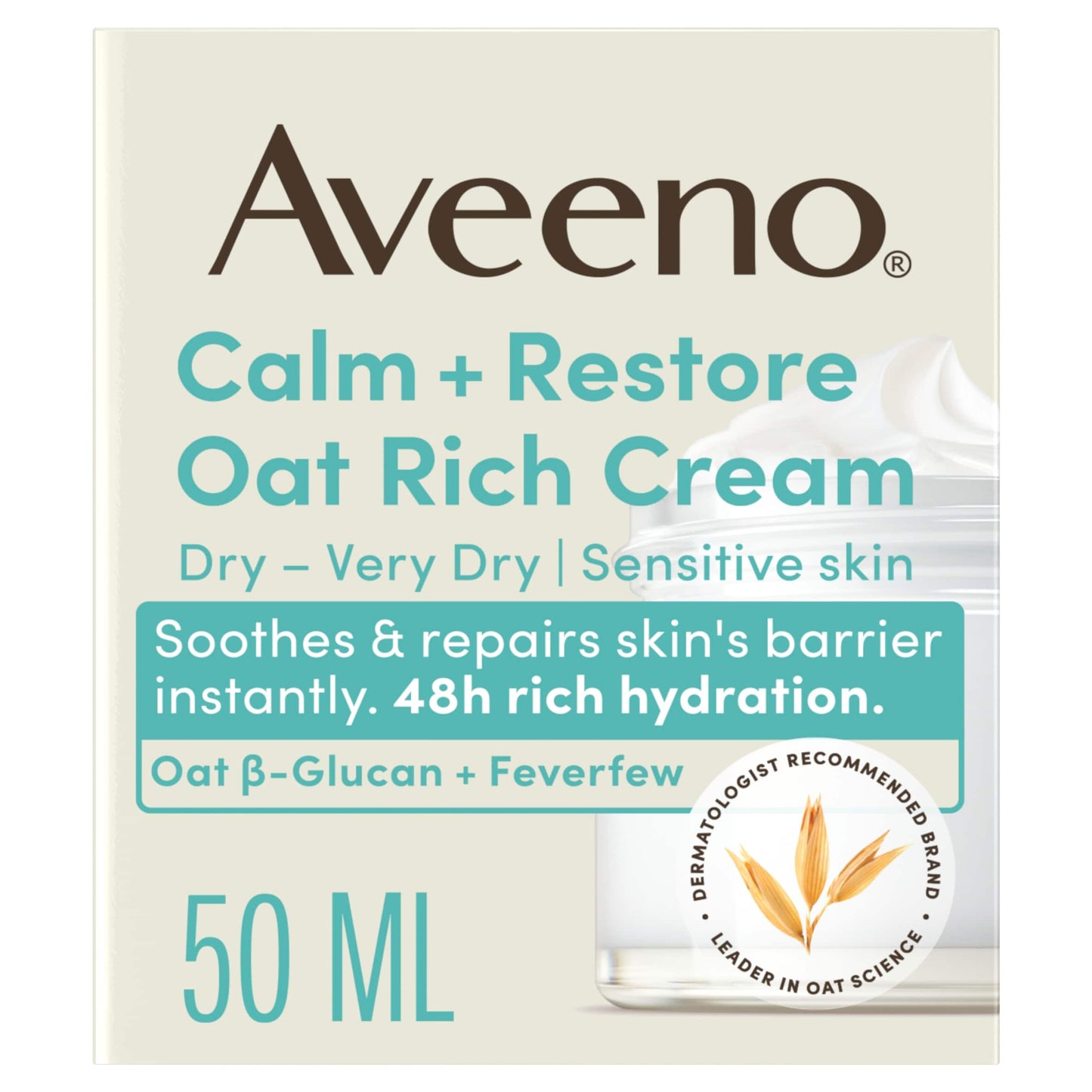 Aveeno Face Calm + Restore Oat Rich Cream 50ml — image 1