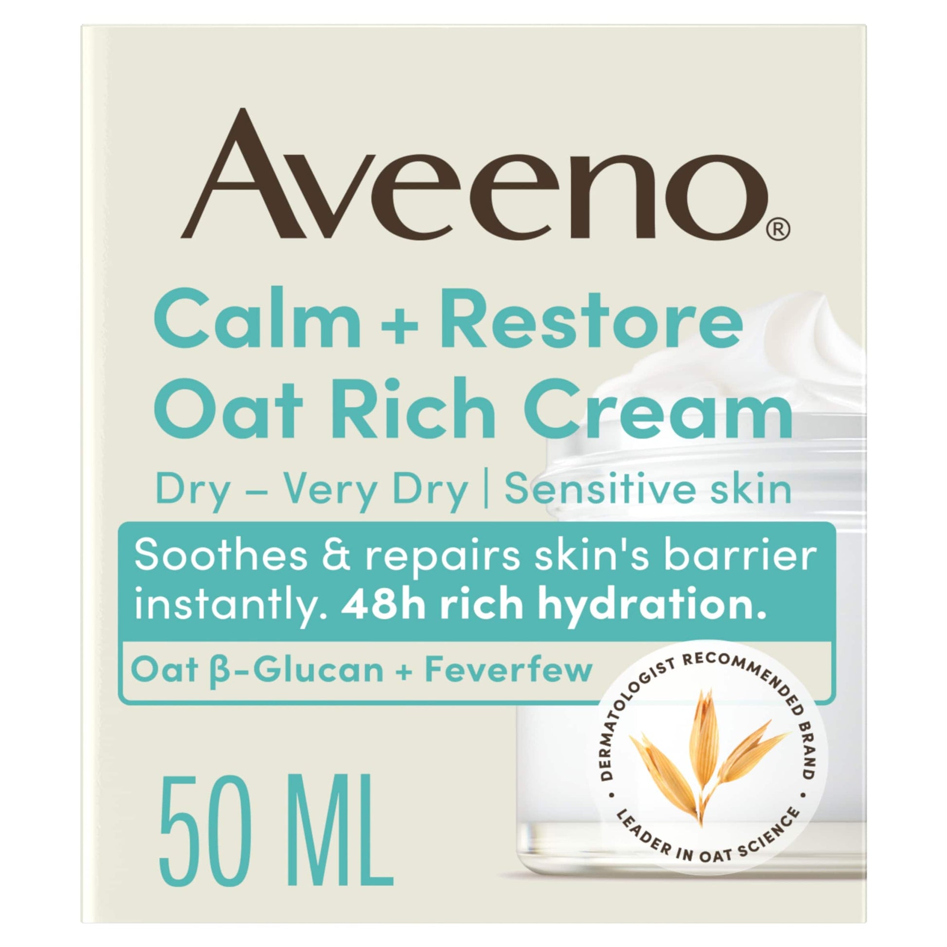 Aveeno Face Calm + Restore Oat Rich Cream 50ml — image 1