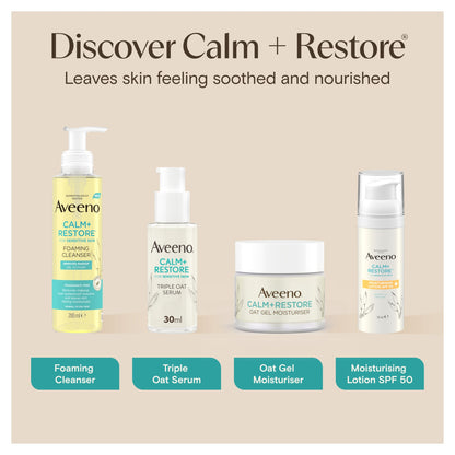 Aveeno Face CALM & RESTORE Ultra Rich Oat Face Cream Moisturiser 50ml — image 3