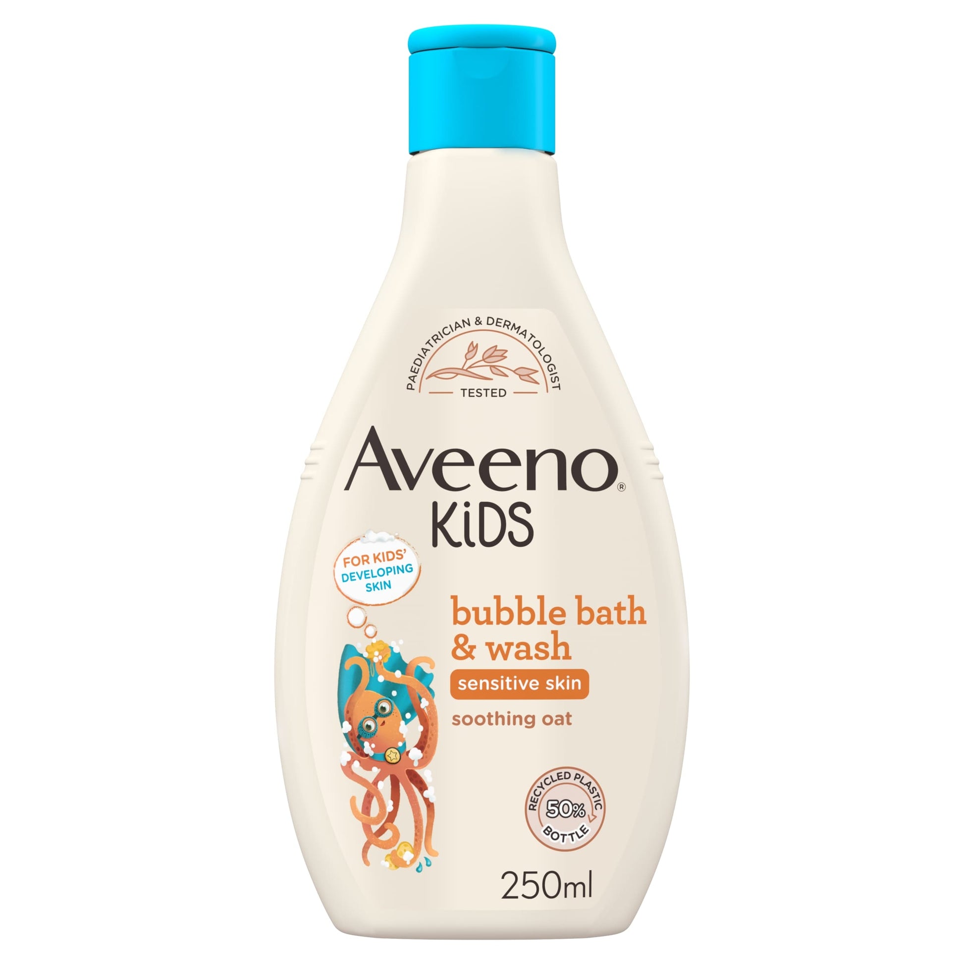 Aveeno Kids Bubble Bath and Wash with Soothing Oat Extract 250ml — image 1