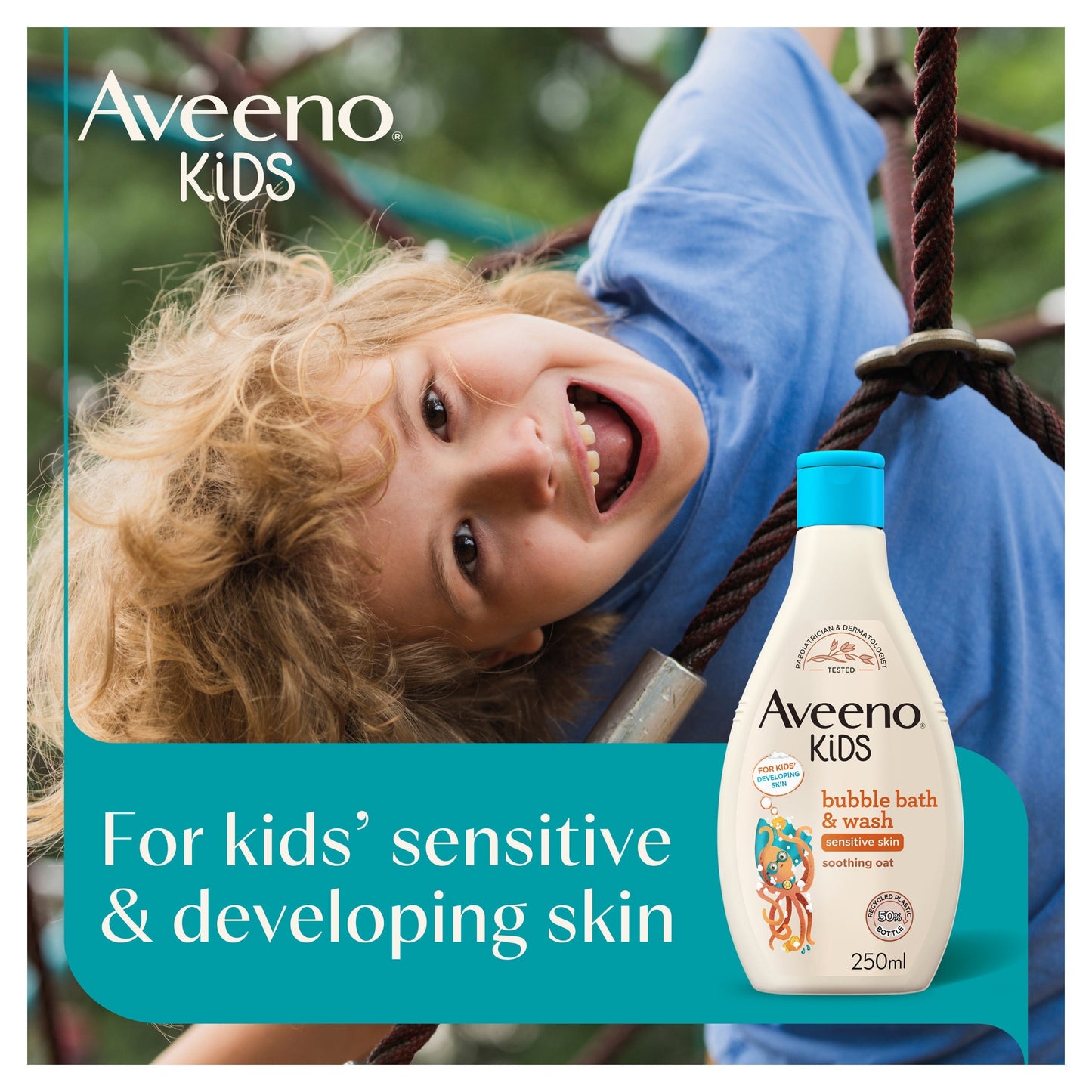 Aveeno Kids Bubble Bath and Wash with Soothing Oat Extract 250ml — image 3