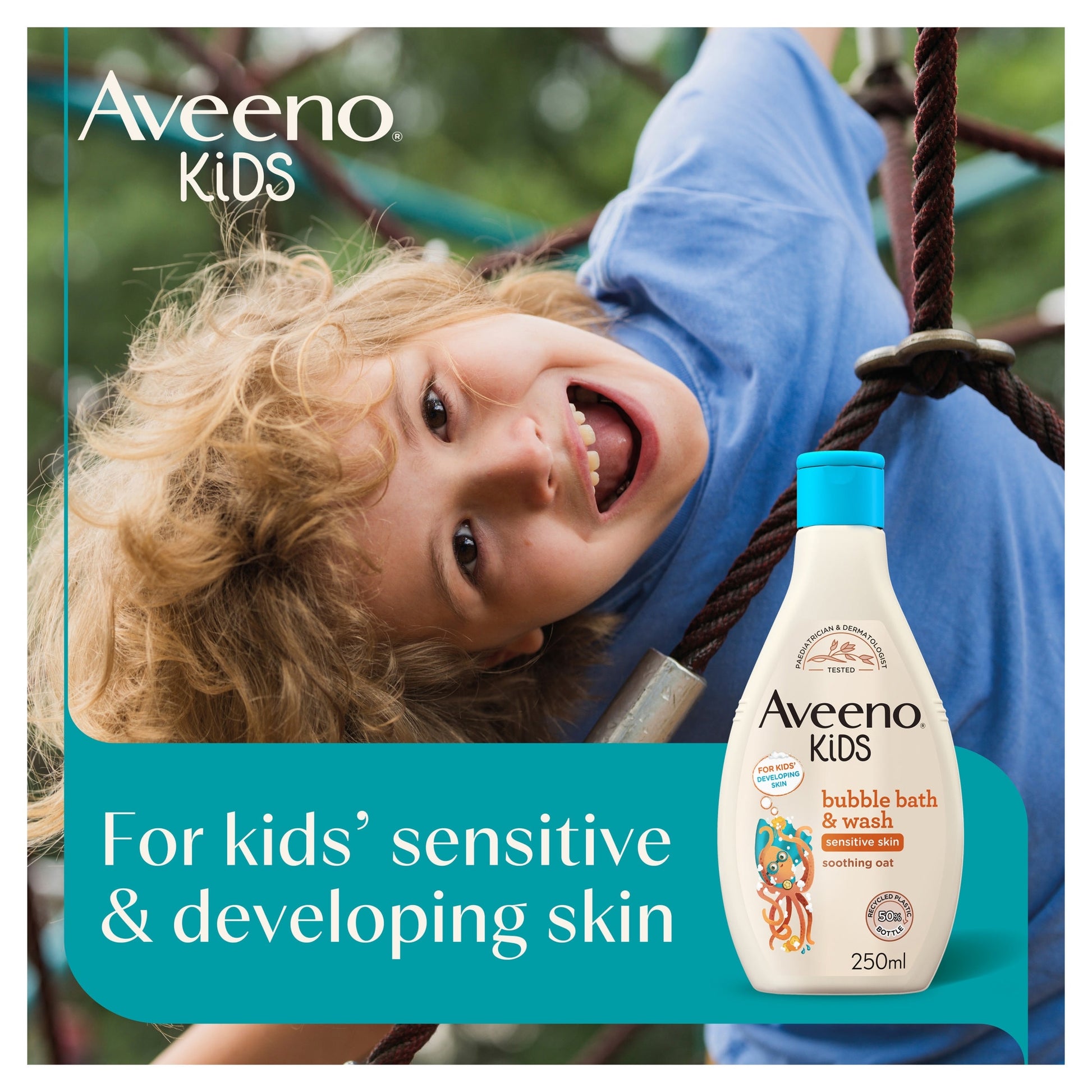 Aveeno Kids Bubble Bath and Wash with Soothing Oat Extract 250ml — image 3