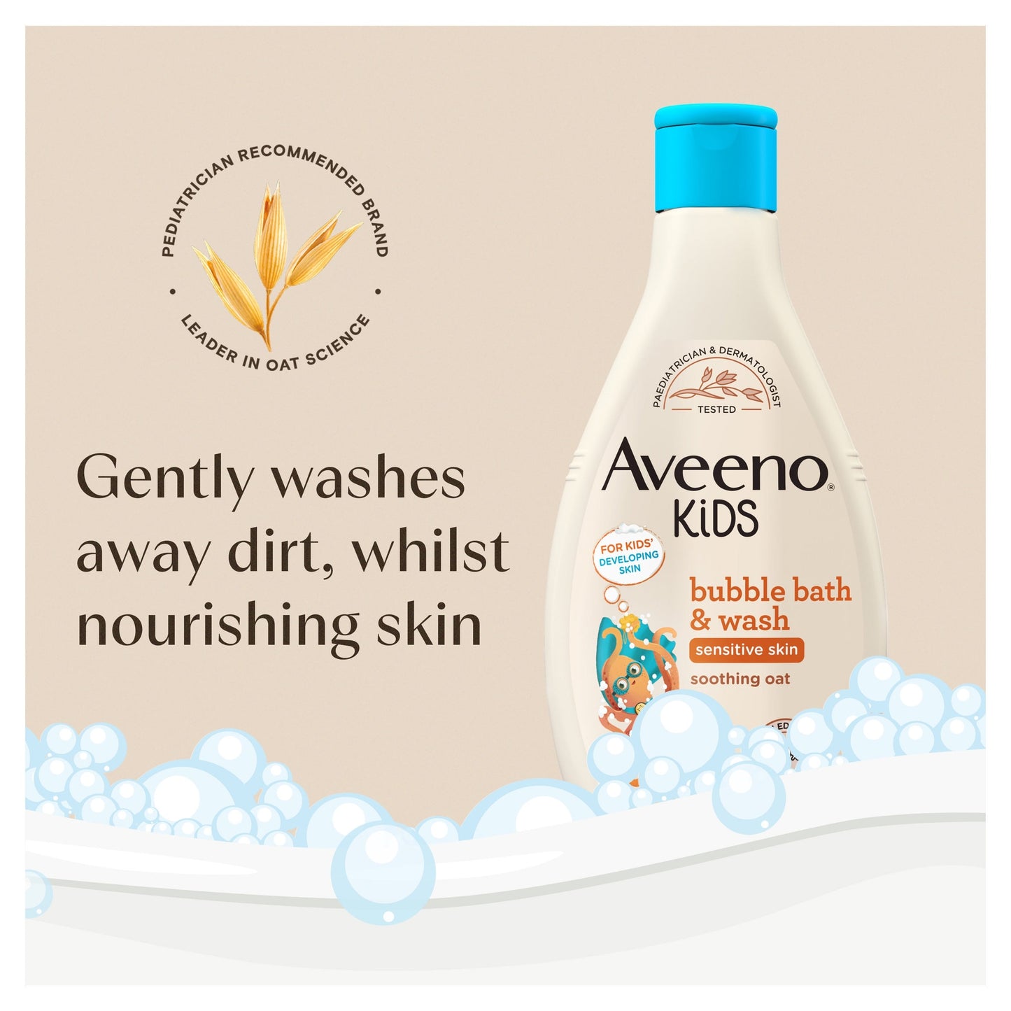 Aveeno Kids Bubble Bath and Wash with Soothing Oat Extract 250ml — image 4