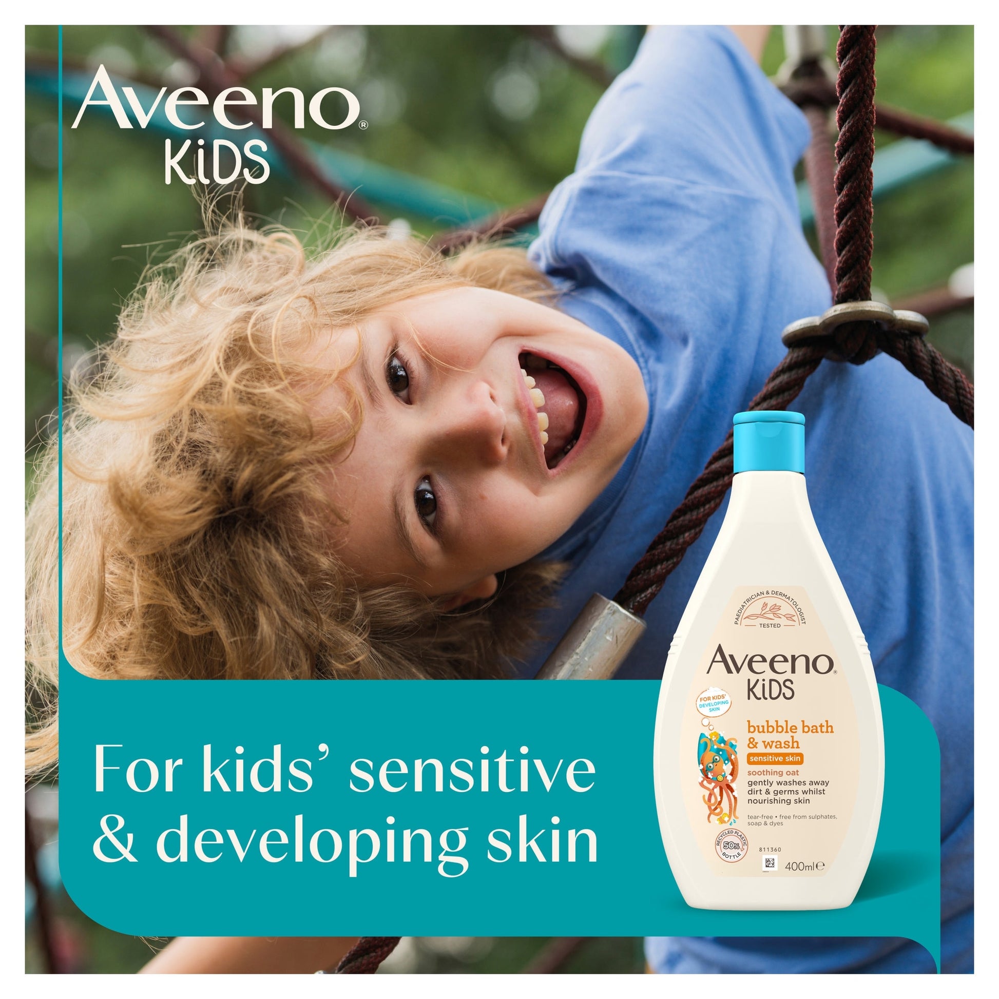 Aveeno Kids Bubble Bath & Wash 400ml — image 3