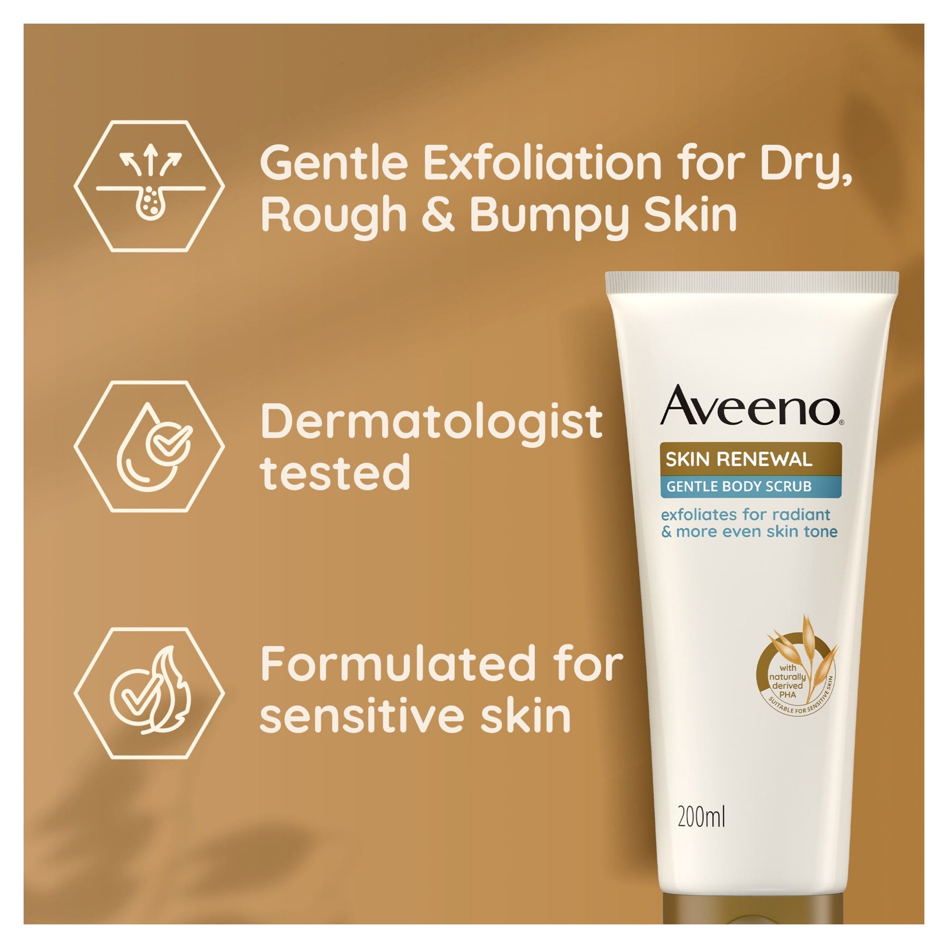 Aveeno Skin Renewal Gentle Body Lotion Scrub Rough & Bumpy Skin 200ml — image 3