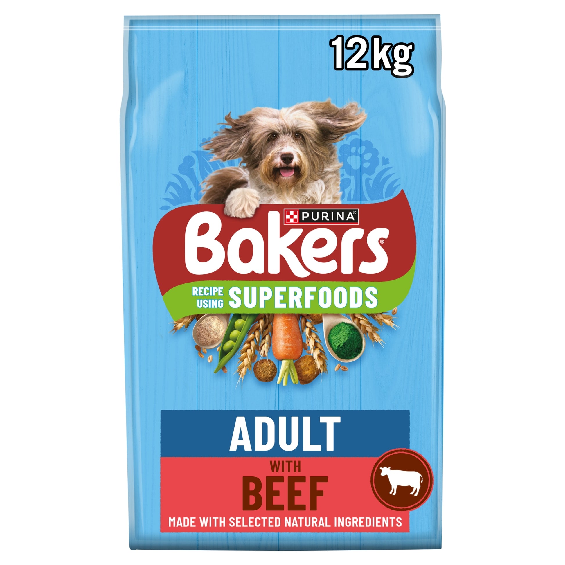 Bakers Adult Dry Dog Food Beef and Veg 12kg — image 1
