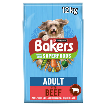 Bakers Adult Dry Dog Food Beef and Veg 12kg — image 1