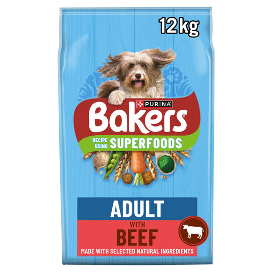 Bakers Adult Dry Dog Food Beef and Veg 12kg — image 1