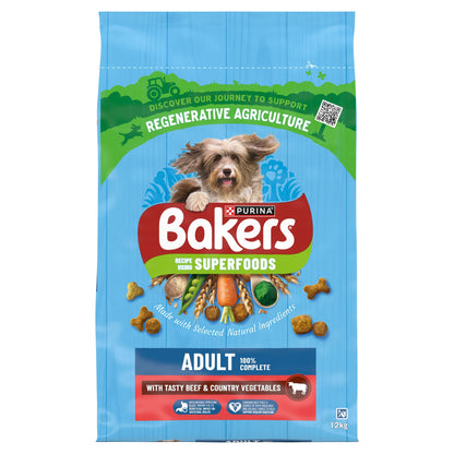 Bakers Adult Dry Dog Food Beef and Veg 12kg — image 2