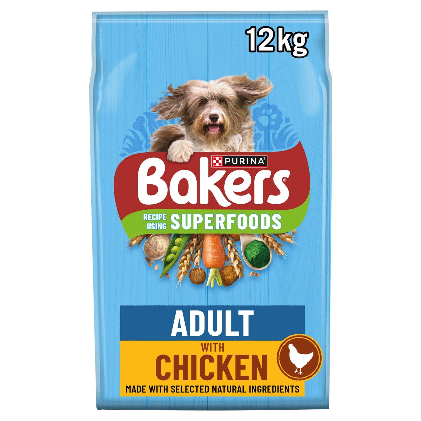 Bakers Adult Dry Dog Food Chicken and Veg 12kg — image 1