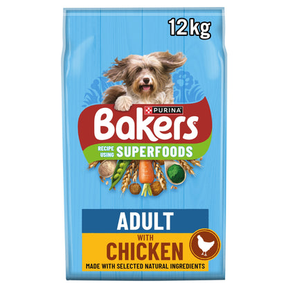 Bakers Adult Dry Dog Food Chicken and Veg 12kg — image 1
