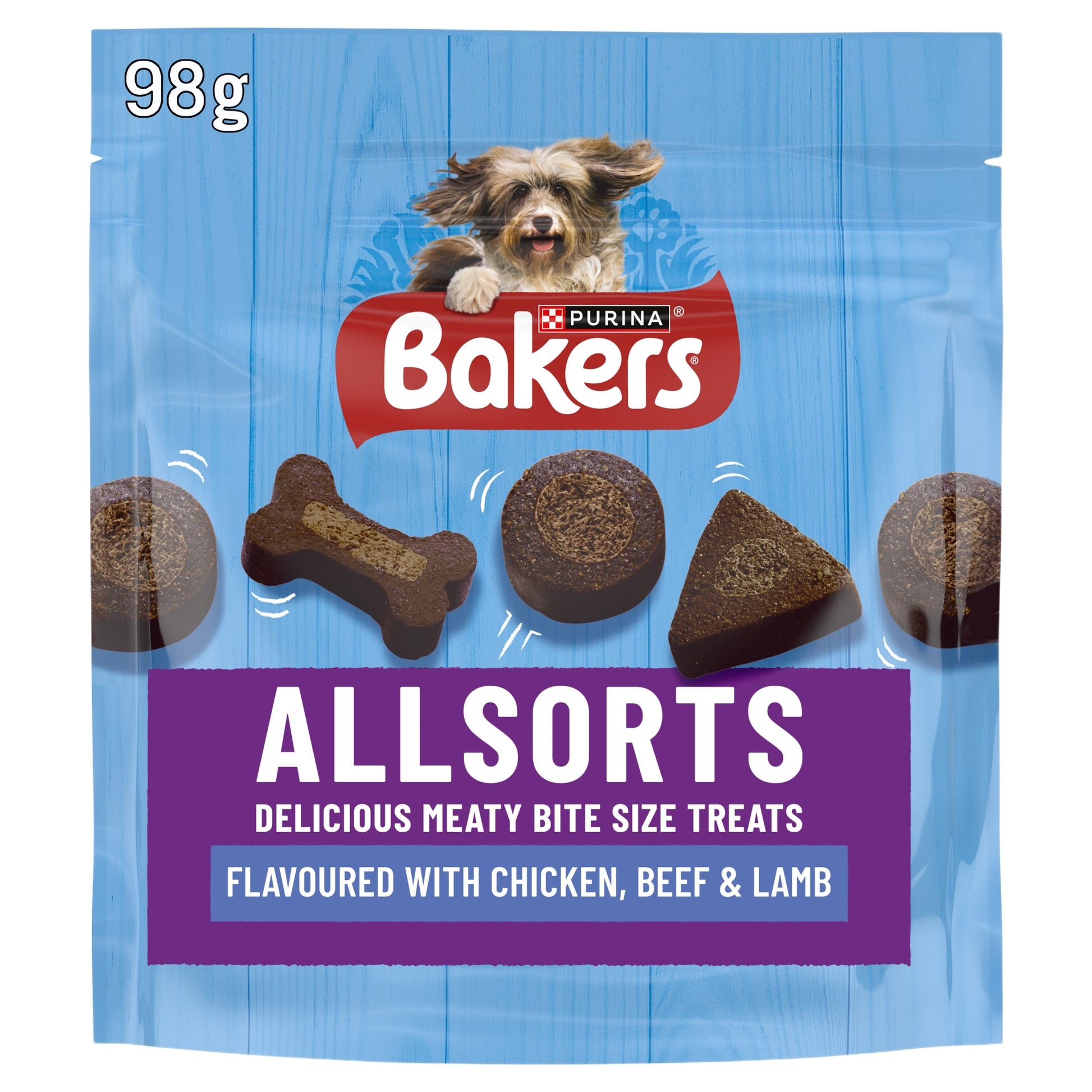 BAKERS Allsorts Chicken; Beef and Lamb Dog Treats 98g — image 1
