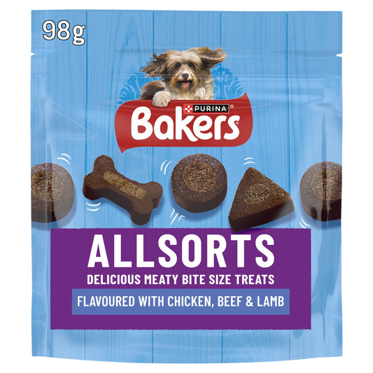 BAKERS Allsorts Chicken; Beef and Lamb Dog Treats 98g — image 1