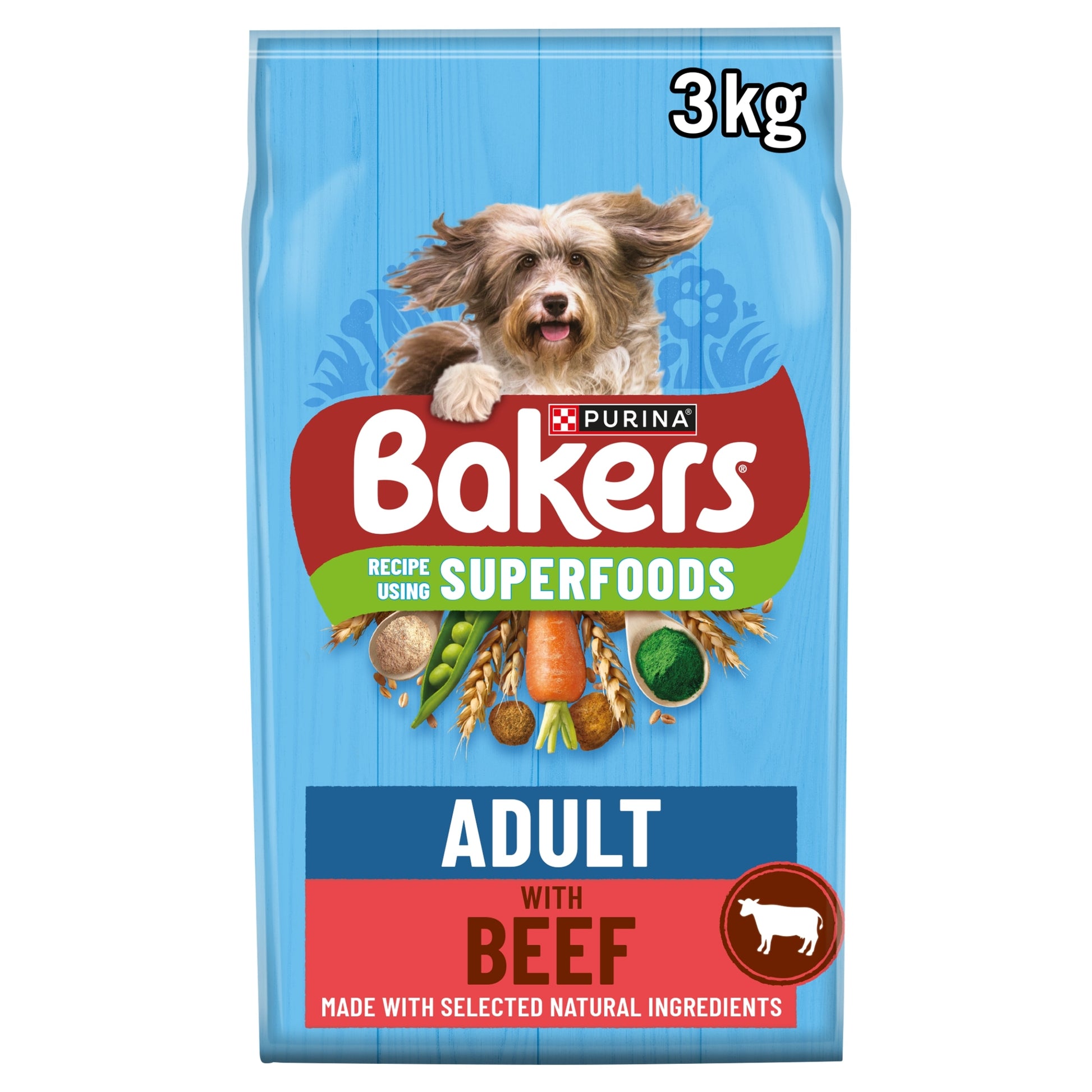 BAKERS Beef with Vegetables Dry Dog Food 3kg — image 1