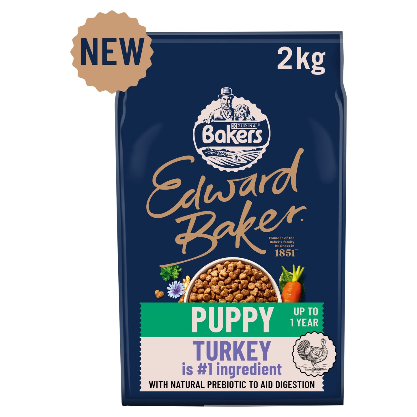 BAKERS Edward Baker Puppy Turkey Dry Dog Food 2kg — image 1