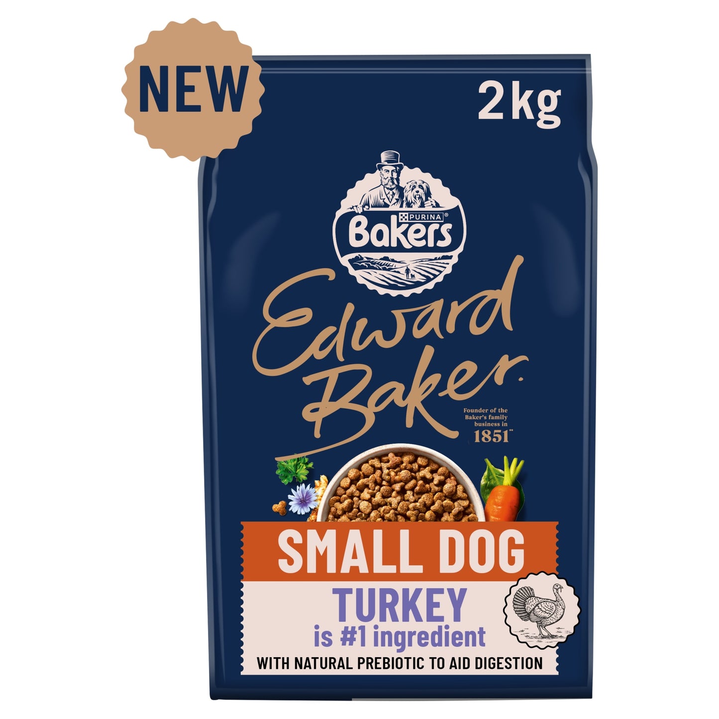 BAKERS Edward Baker Small Dog Turkey Dry Dog Food 2kg — image 1
