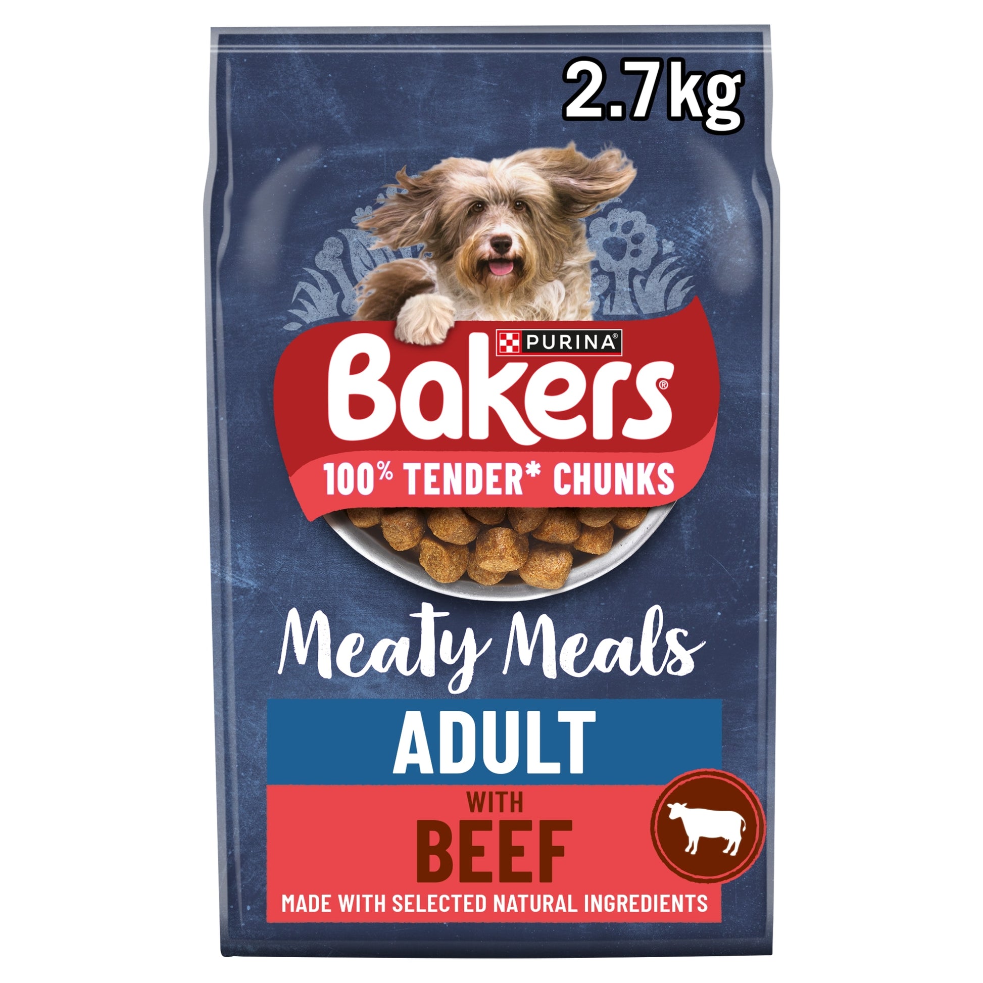 Bakers Meaty Meals Adult Dry Dog Food Beef 2.7kg — image 1