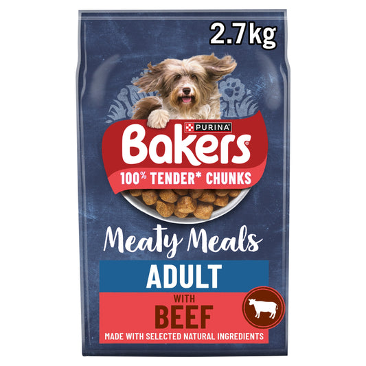 Bakers Meaty Meals Adult Dry Dog Food Beef 2.7kg — image 1