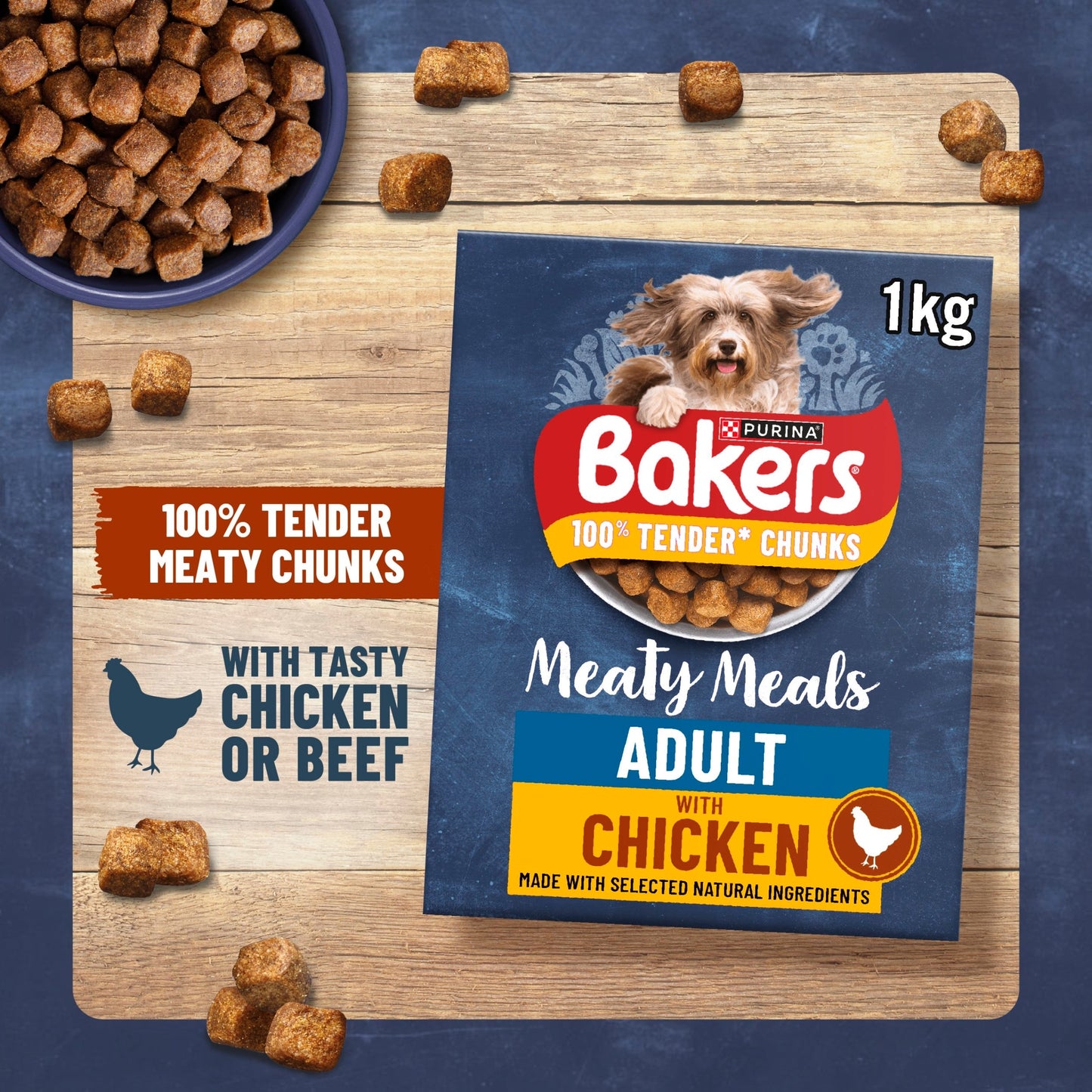 Bakers Meaty Meals Adult Dry Dog Food Beef 2.7kg — image 4