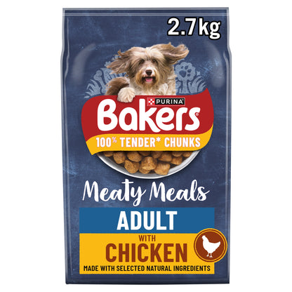 Bakers Meaty Meals Adult Dry Dog Food Chicken 2.7kg — image 1
