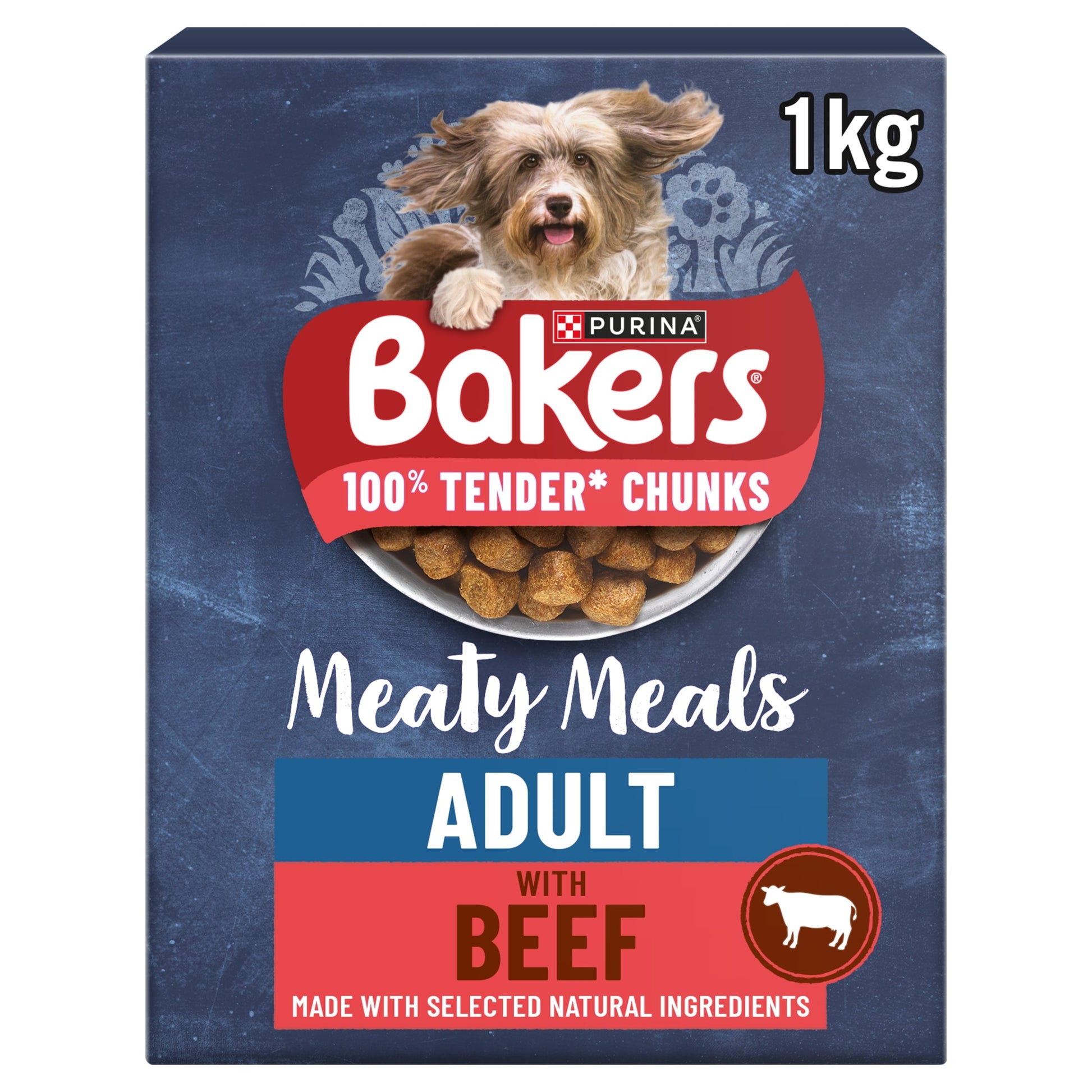 BAKERS Meaty Meals Beef Dry Dog Food 1kg — image 1