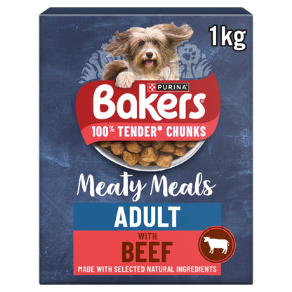 BAKERS Meaty Meals Beef Dry Dog Food 1kg — image 1
