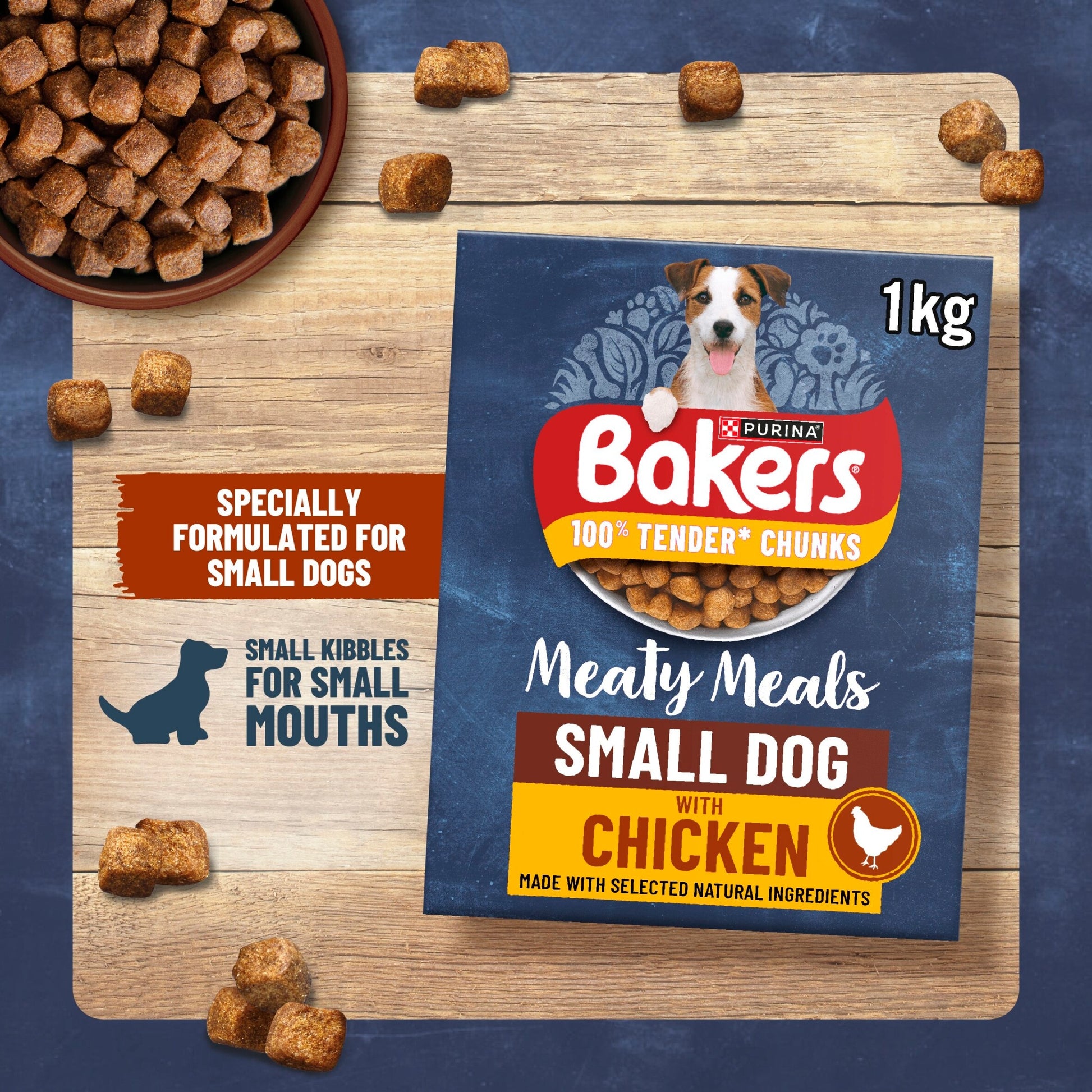 BAKERS Meaty Meals Small Dog Beef Dry Dog Food 1kg — image 4