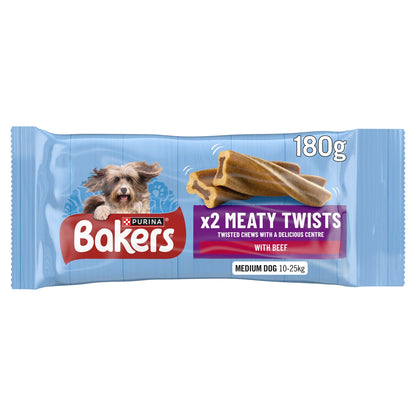 BAKERS Meaty Twists Medium Beef Dog Chews 180g — image 1