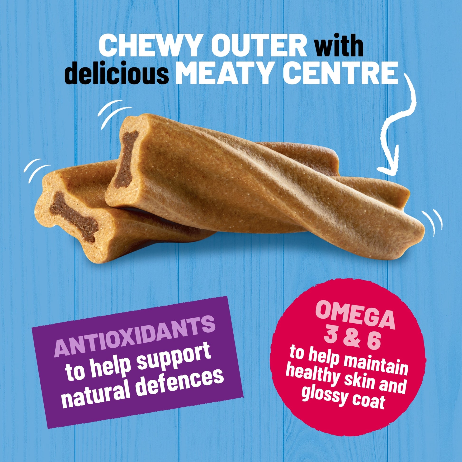 BAKERS Meaty Twists Medium Beef Dog Chews 180g — image 3