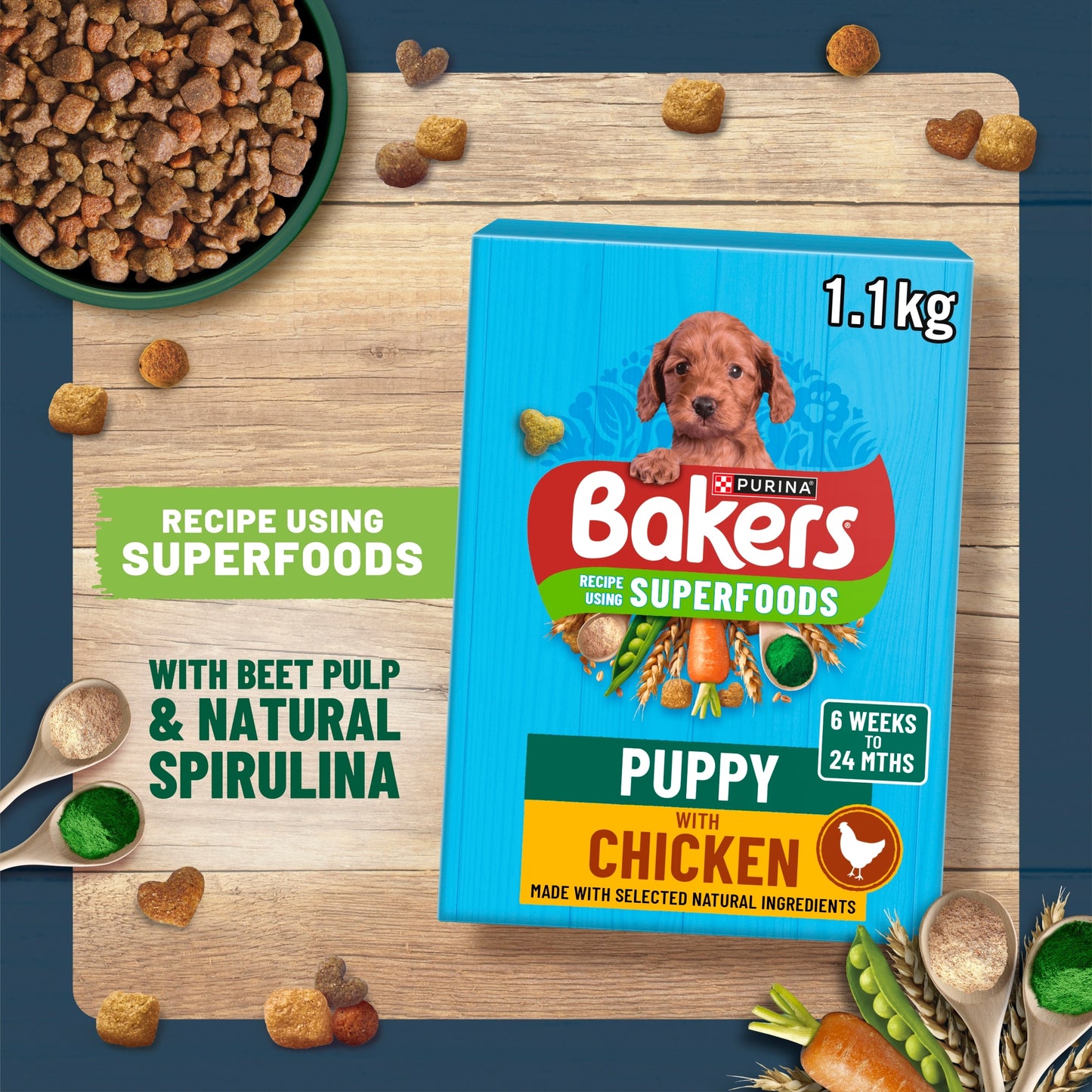 BAKERS Puppy Chicken with Vegetables Dry Dog Food 1.1kg — image 3