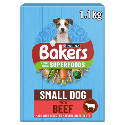 BAKERS Small Dog Beef Dry Dog Food 1.1kg — image 1