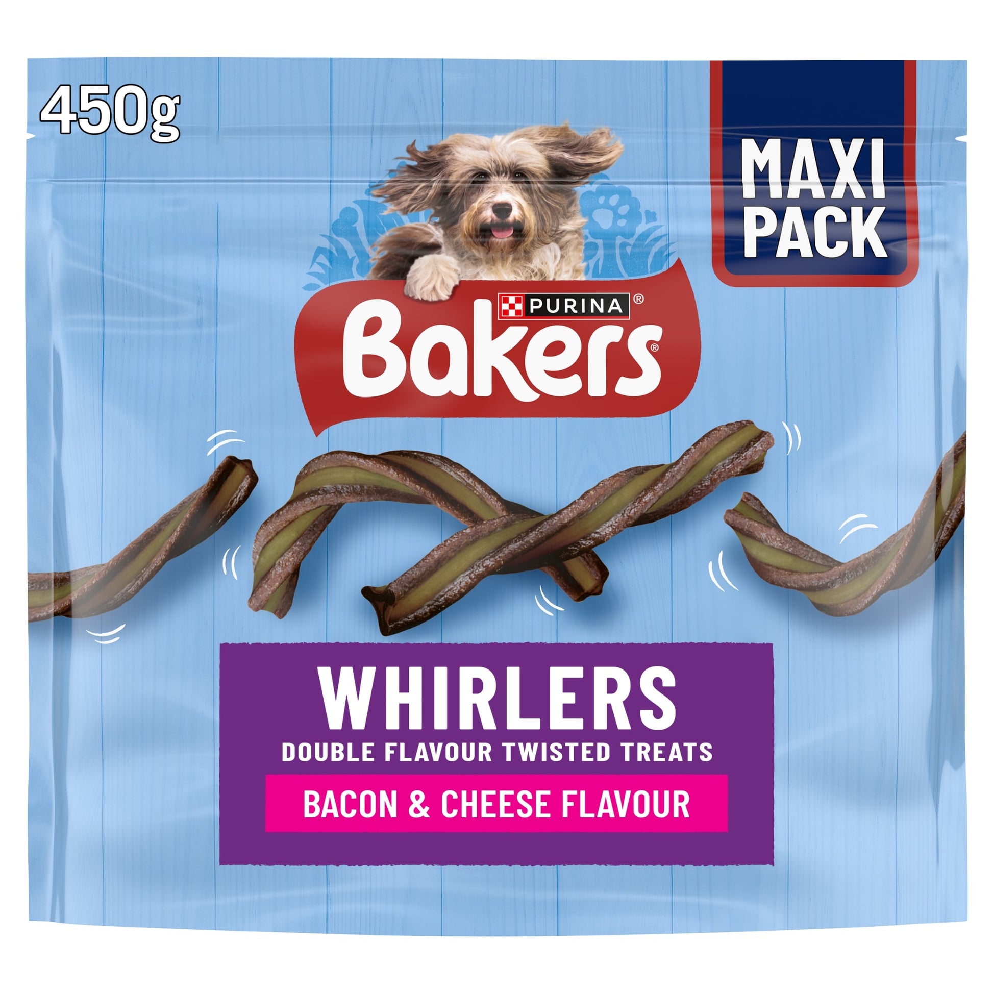BAKERS Whirlers Bacon and Cheese Dog Treats 450g — image 1