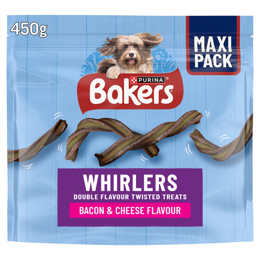 BAKERS Whirlers Bacon and Cheese Dog Treats 450g — image 1