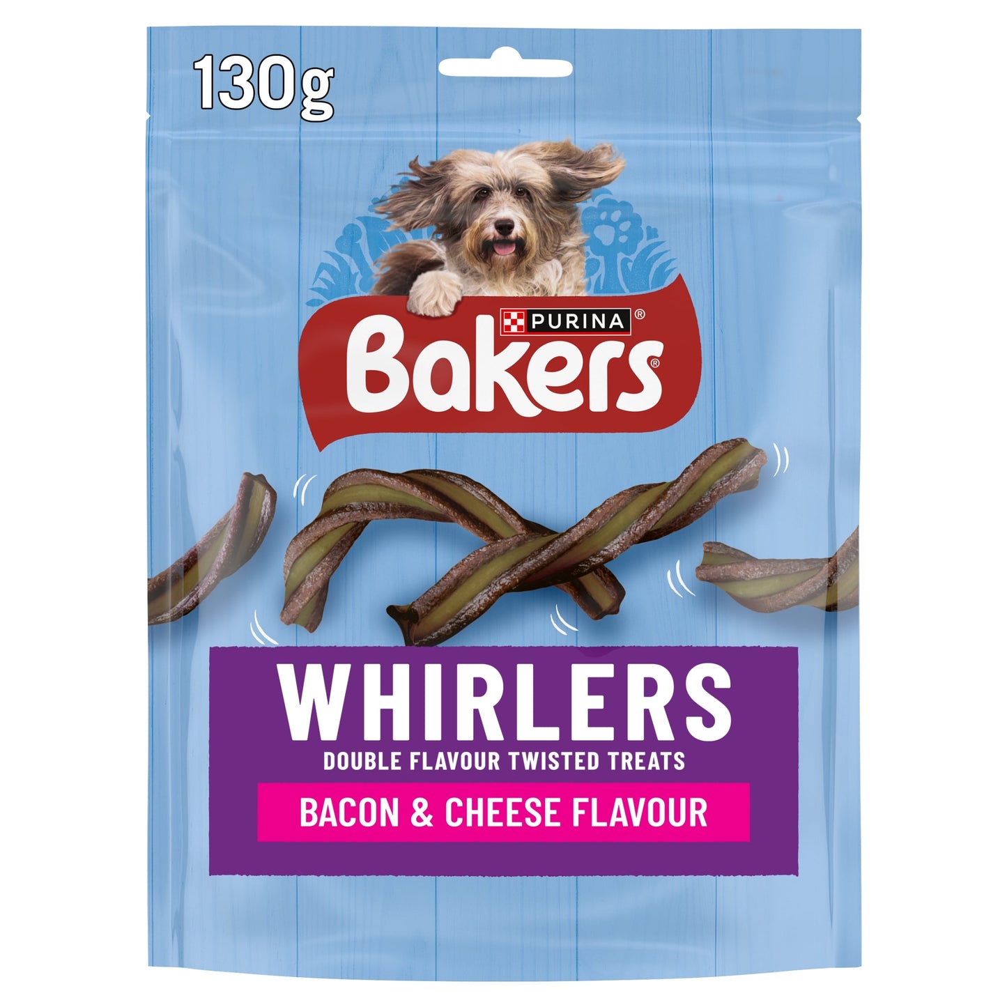 Bakers Whirlers Dog Treats Bacon And Cheese 130G — image 1
