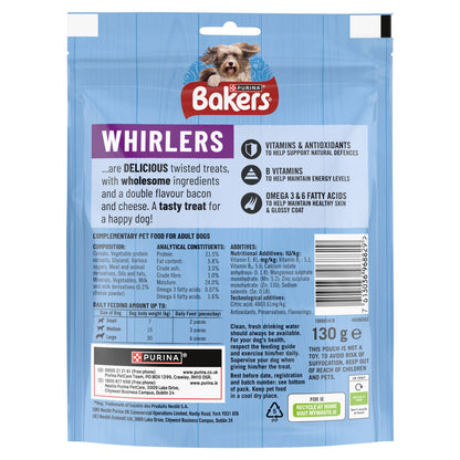 Bakers Whirlers Dog Treats Bacon And Cheese 130G — image 2