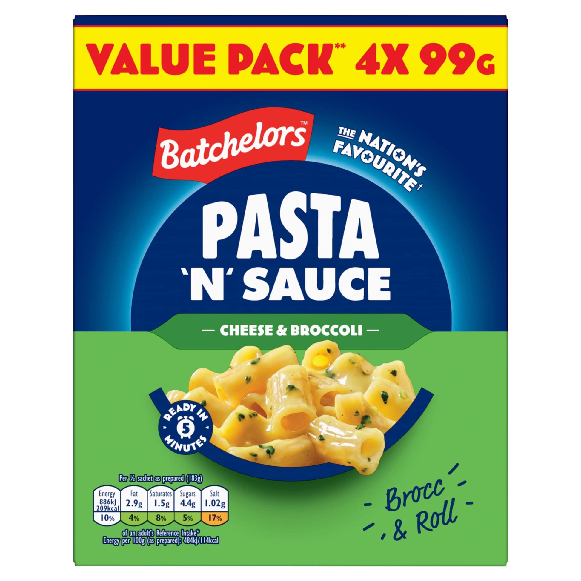 Batchelors Pasta 'n' Sauce Cheese & Broccoli Pasta 4 x 99g — image 1
