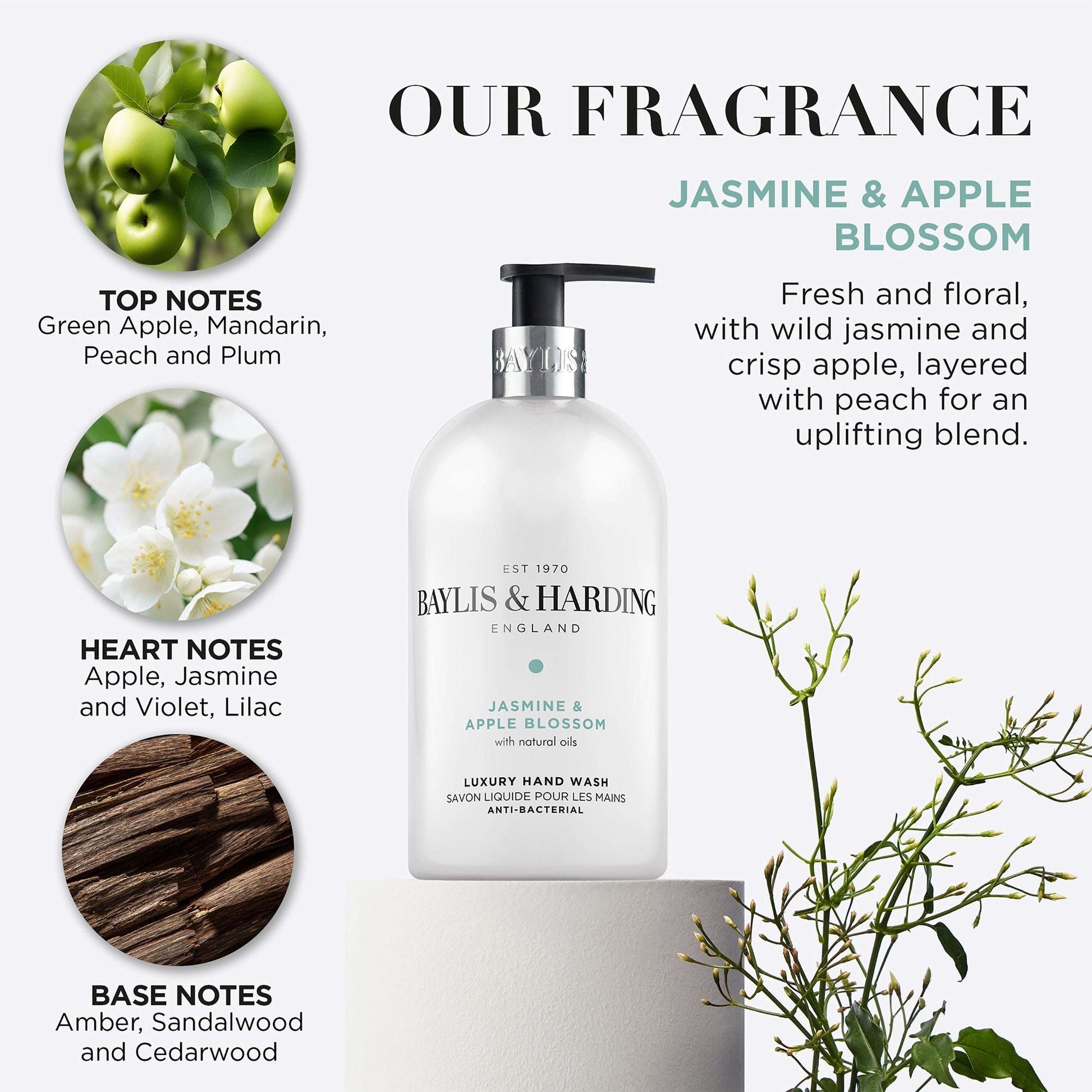 Baylis & Harding Antibacterial Jasmine Hand Wash 500Ml — image 2