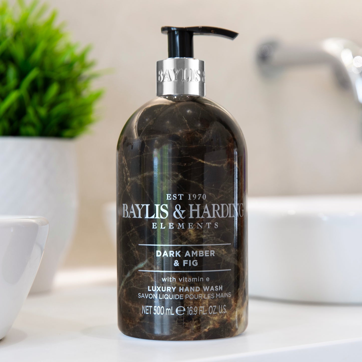 Baylis & Harding Elements Luxury Hand Wash - Dark Amber & Fig 500ml — image 3