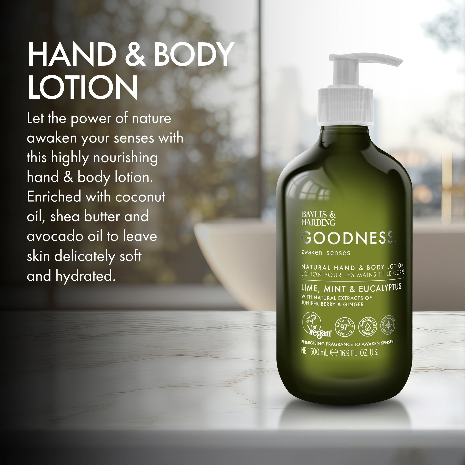 Baylis & Harding Goodness Awaken Lime, Mint & Eucalyptus Hand & Body Lotion 500ml — image 2