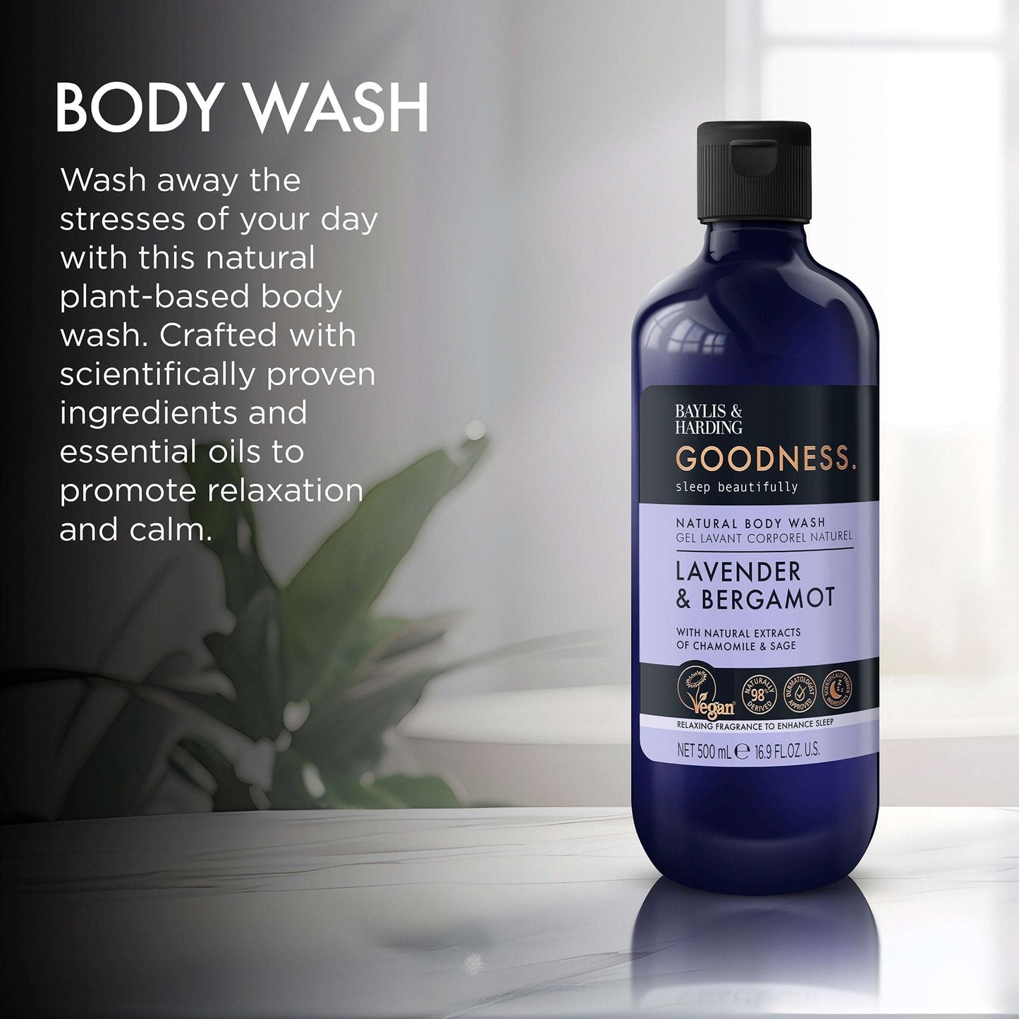 Baylis & Harding Goodness Natural Body Wash Lavender & Bergamot 500Ml — image 2