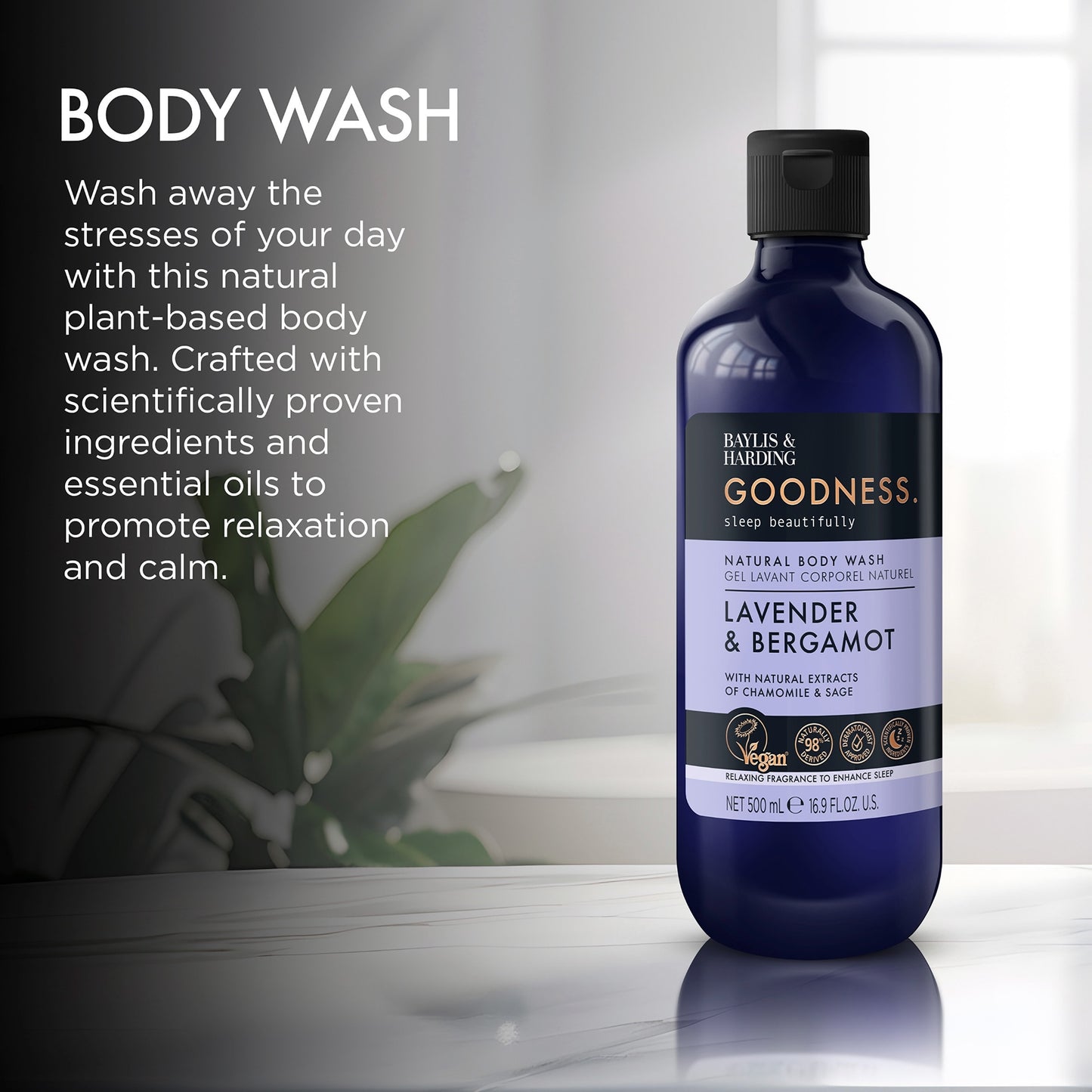 Baylis & Harding Goodness Natural Body Wash Lavender & Bergamot 500Ml — image 2