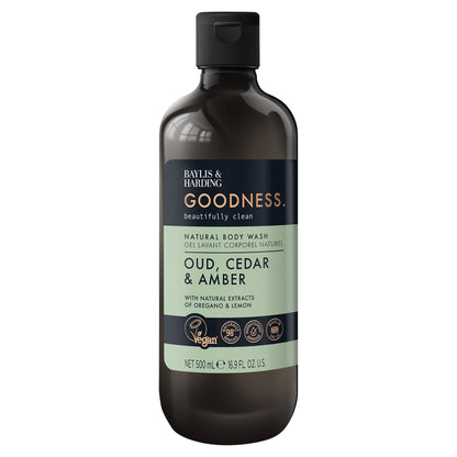 Baylis & Harding Goodness Natural Body Wash - Oud, Cedar & Amber 500ml — image 1