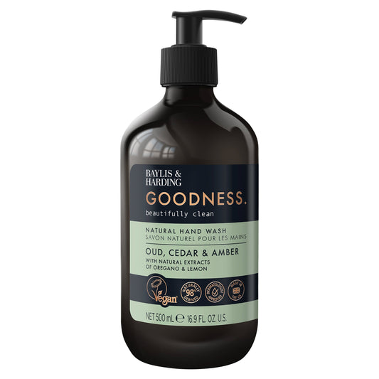 Baylis & Harding Goodness Natural Hand Wash - Oud, Cedar & Amber 500ml — image 1