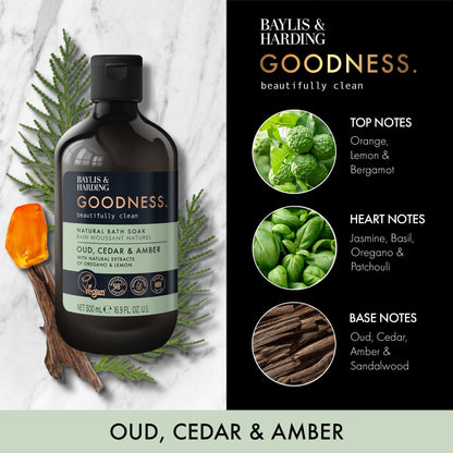 Baylis & Harding Goodness Oud Cedar & Amber Bath Soak 500Ml — image 2